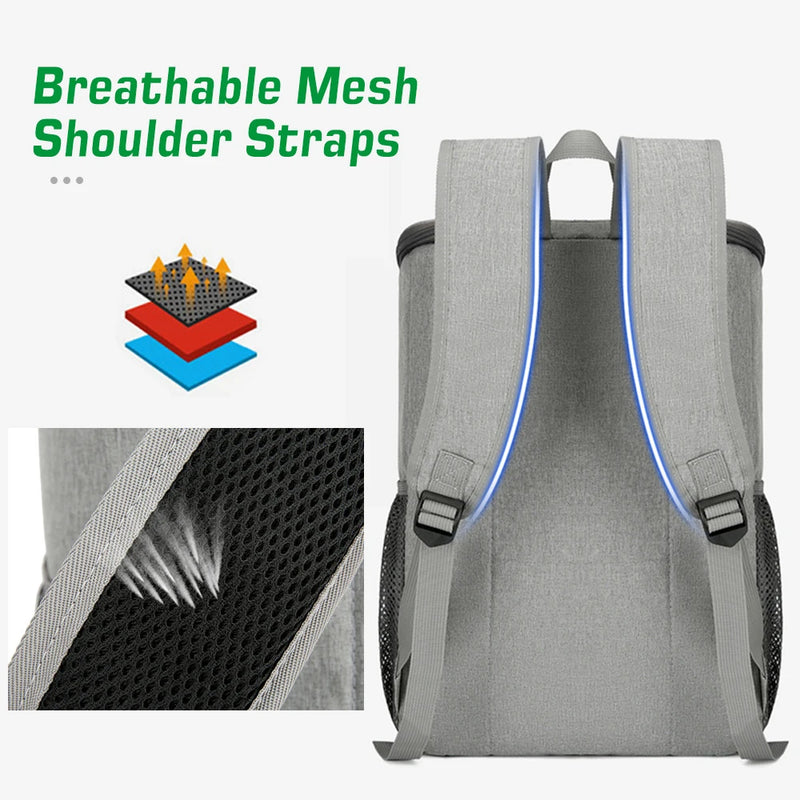 Mochila térmica 30l, bolsa térmica à prova de vazamento para piquenique, isolamento de alimentos, para acampamento ao ar livre, caminhadas, piqueniques, praia